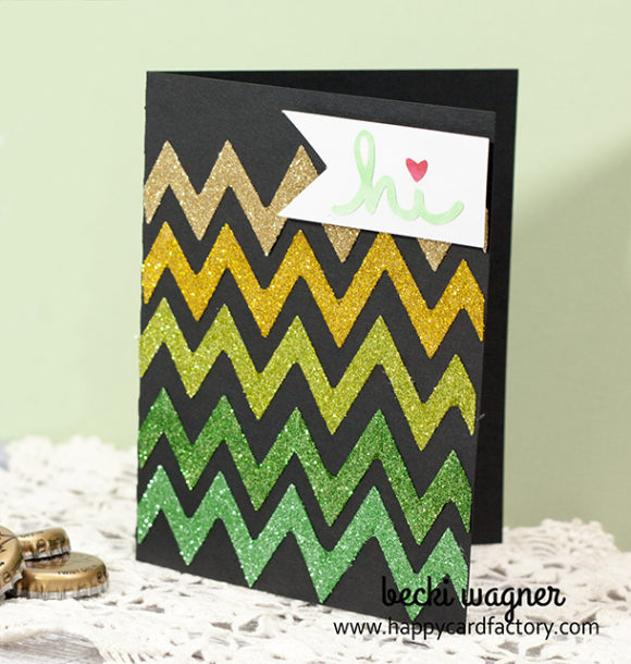 Glitter Chevron Card HappyCardFactory Designs